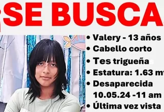 Ayúdalos a volver: Adolescente de 13 años desapareció en Independencia