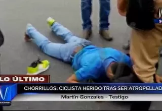Chorrillos: ciclista quedó herido tras ser atropellado por un auto