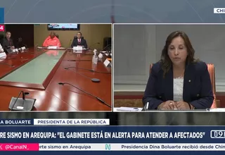 Dina Boluarte: El gabinete está en alerta para atender a afectados del sismo en Arequipa