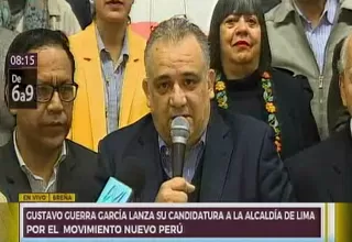 Gustavo Guerra García tentará la alcaldía de Lima por Juntos por el Perú