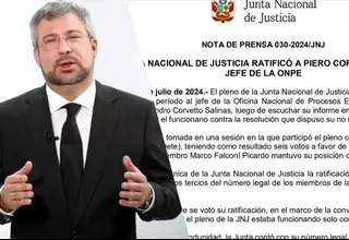 Junta Nacional de Justicia ratificó a Piero Corvetto como jefe de la ONPE