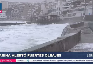 Marina de Guerra alertó oleajes de ligera a fuerte intensidad en litoral peruano