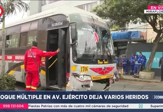 Miraflores: Bus contra el tráfico causó choque múltiple y dejó 14 heridos