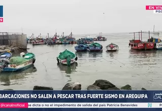 Pisco: Embarcaciones no salen a pescar tras fuerte sismo en Arequipa