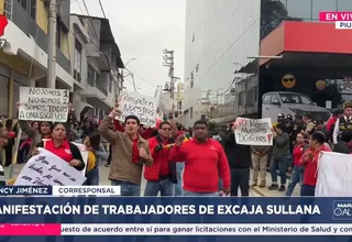 Piura: Manifestación de trabajadores de excaja Sullana