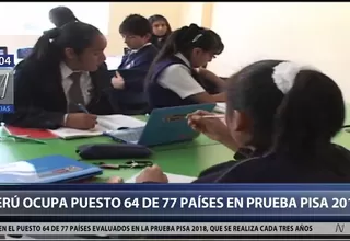 Prueba PISA 2018: Perú se ubicó en el puesto 64 de 77 países