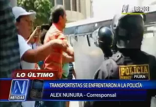 Imágenes muestran el fuerte enfrentamiento entre transportistas y policías en Piura
