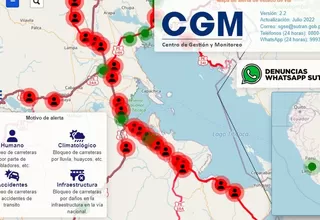 Vías desbloqueadas: aplicación de Sutran muestra en tiempo real estado de carreteras