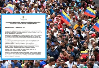Brasil, Colombia y México instan a Venezuela a dar a conocer "públicamente" resultados electorales