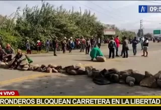 Paro de ronderos bloquea carreteras en La Libertad